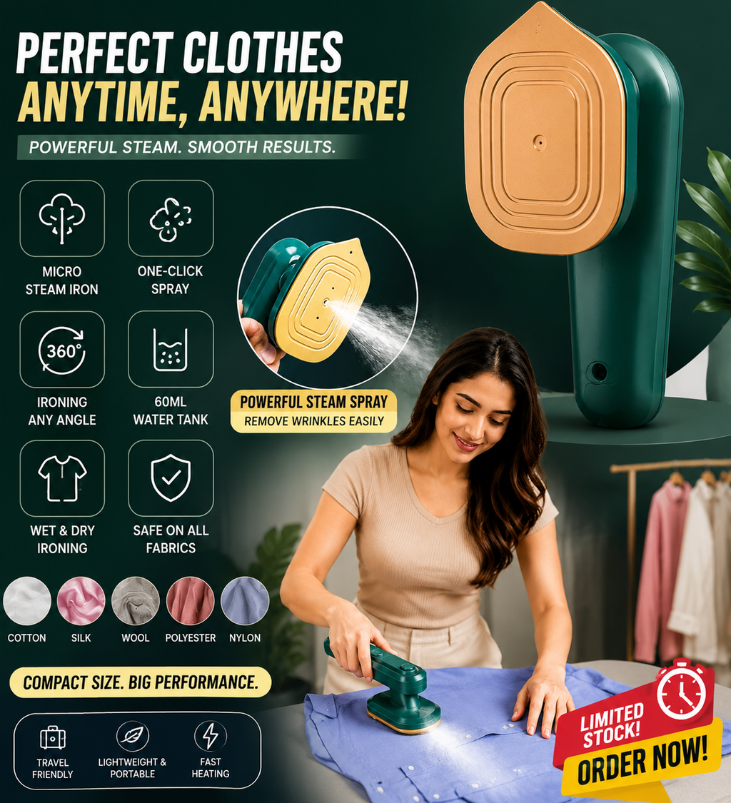 Portable Steam Iron – Travel Friendly Mini Iron